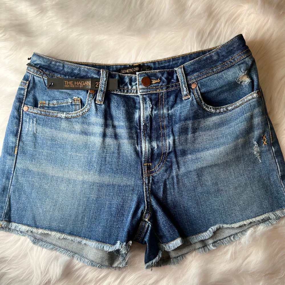 Genetic denim “The Hagar” high-rise cut-off shorts